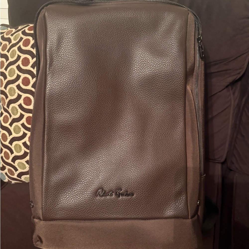 Brand new with tags Authentic Robert Graham Brown Leather Backpack / laptop bag